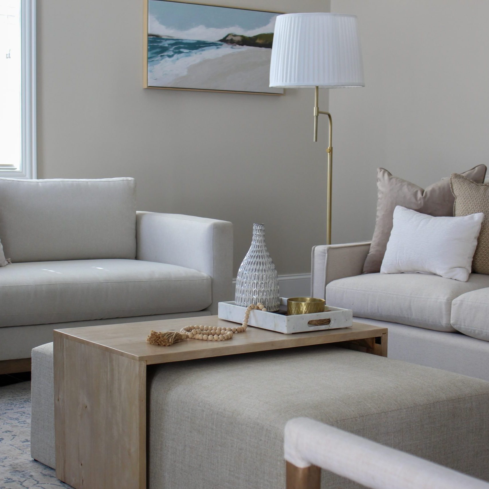 Luxury living room professionally staged by Columbus Ohio interior design company, Jennifer Donahue Interior Design Inc.